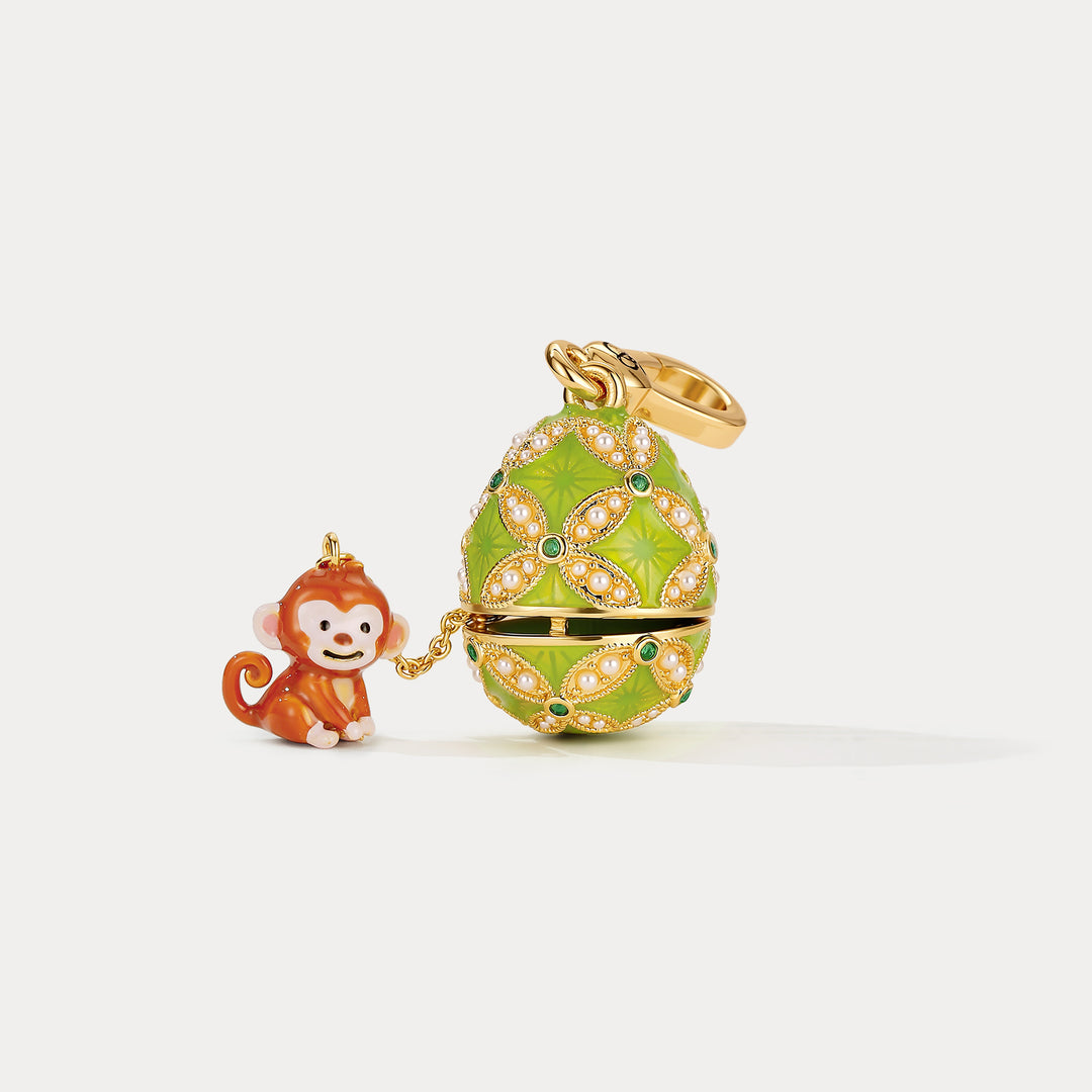 Monkey Egg Locket Necklace