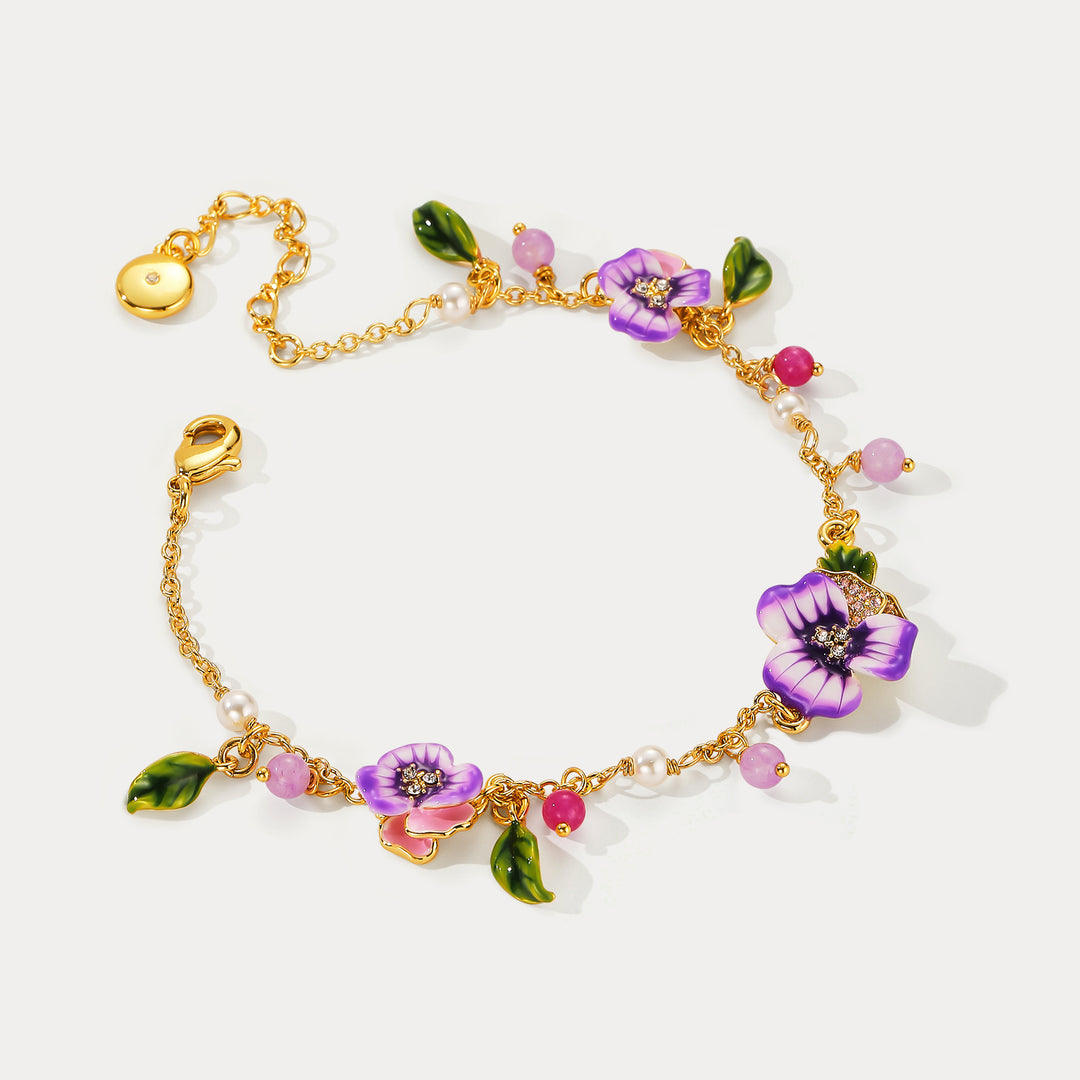 Purple Pansy Bracelet