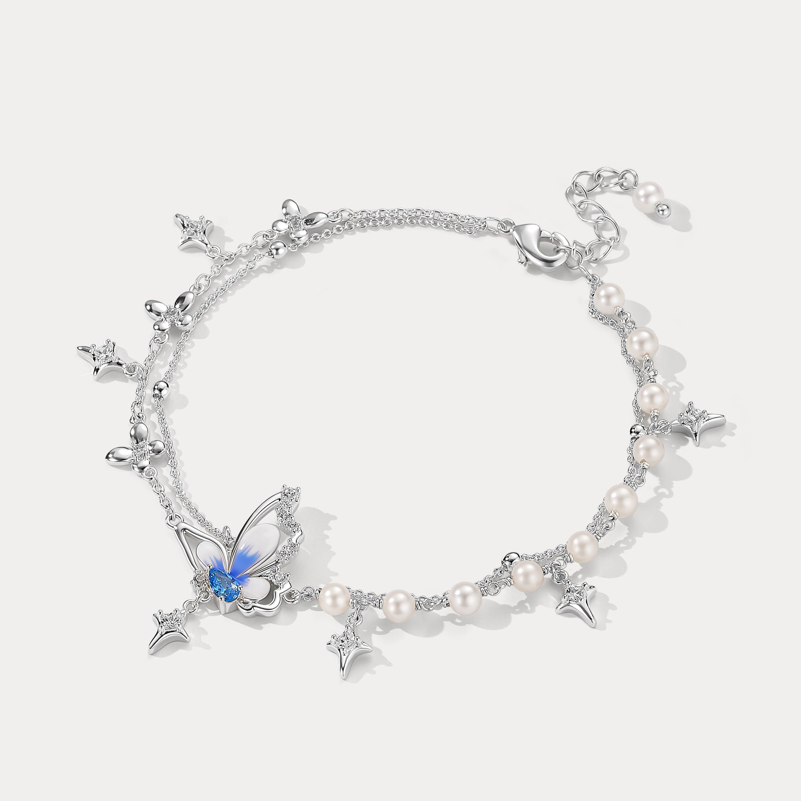 Butterfly Pearl Chrams Bracelet