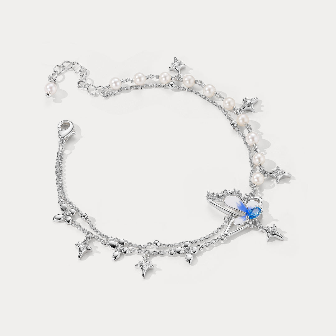 Butterfly Pearl Chrams Bracelet Gift