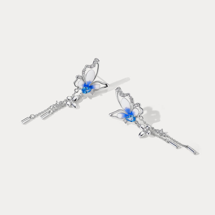 Butterfly Pearl Drop Earrings Gift