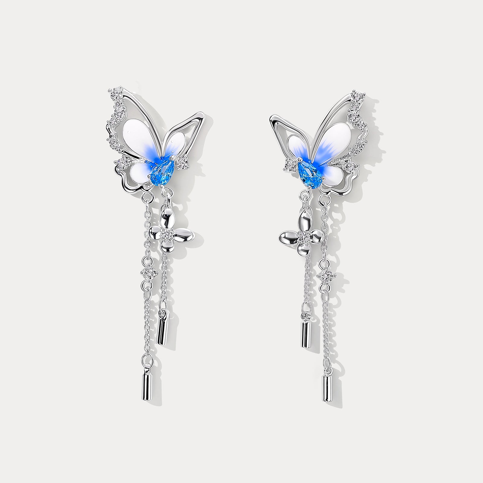 Selenichast Butterfly Pearl Drop Earrings