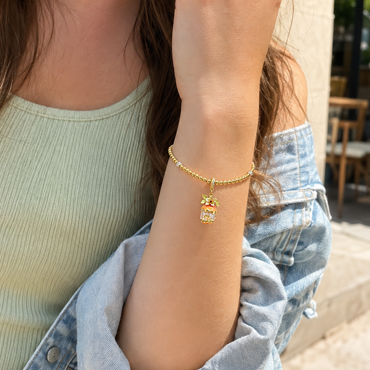 Orange Beaded Bracelet