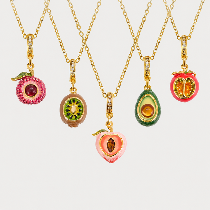 Selenichast Fruit Necklace Enamel Jewelry