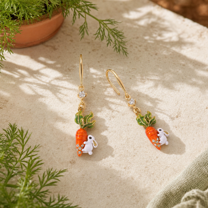 Carrot and Rabbit Earrings