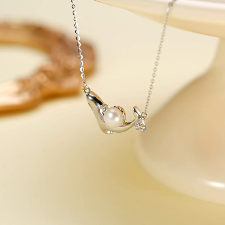 Dolphin Pearl Pendant Necklace