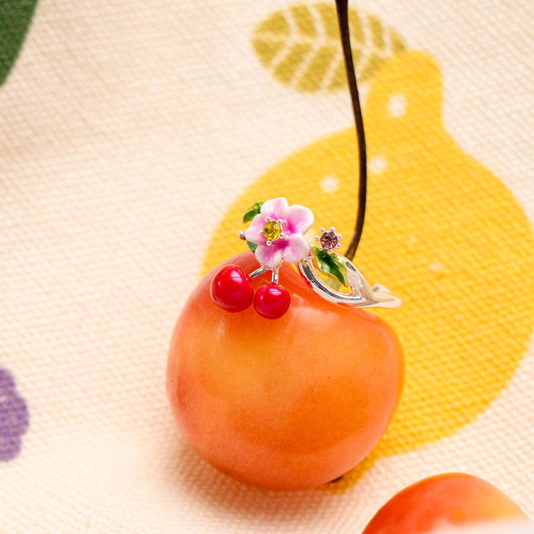 Silver Cherry Ring