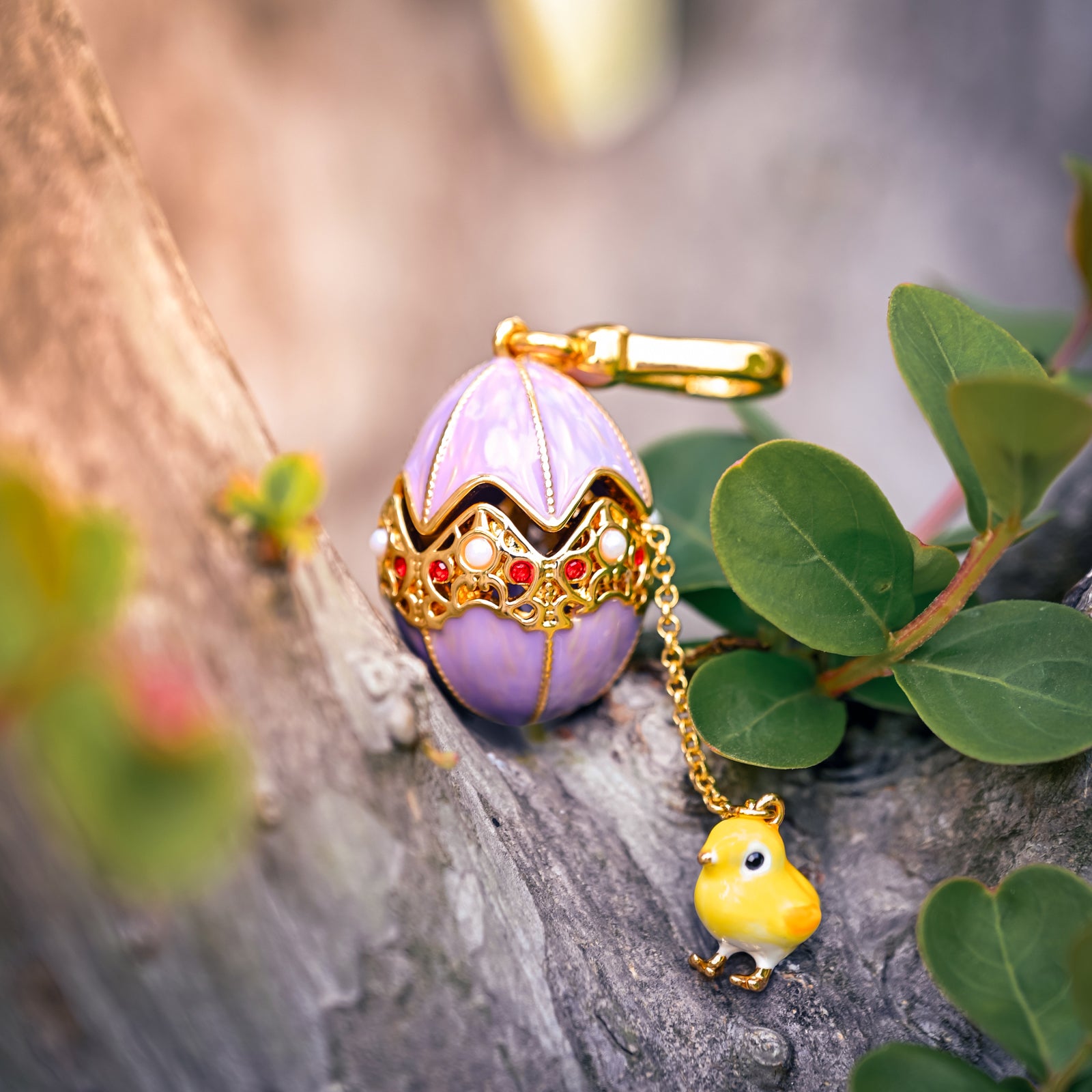 Delicate Gold Chicken in Egg Locket Necklace
