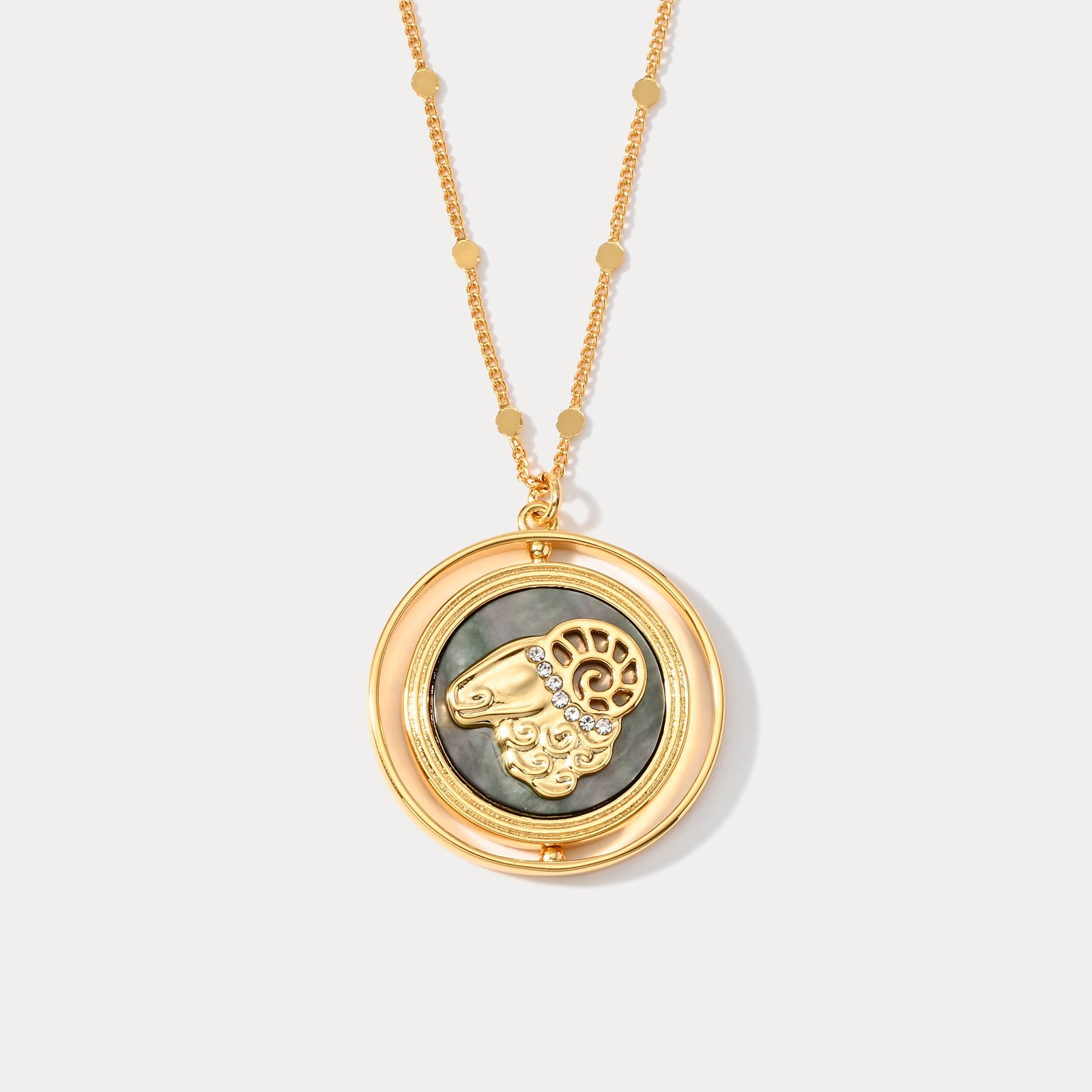 Selenichast Abalone Golden Zodiac Necklace