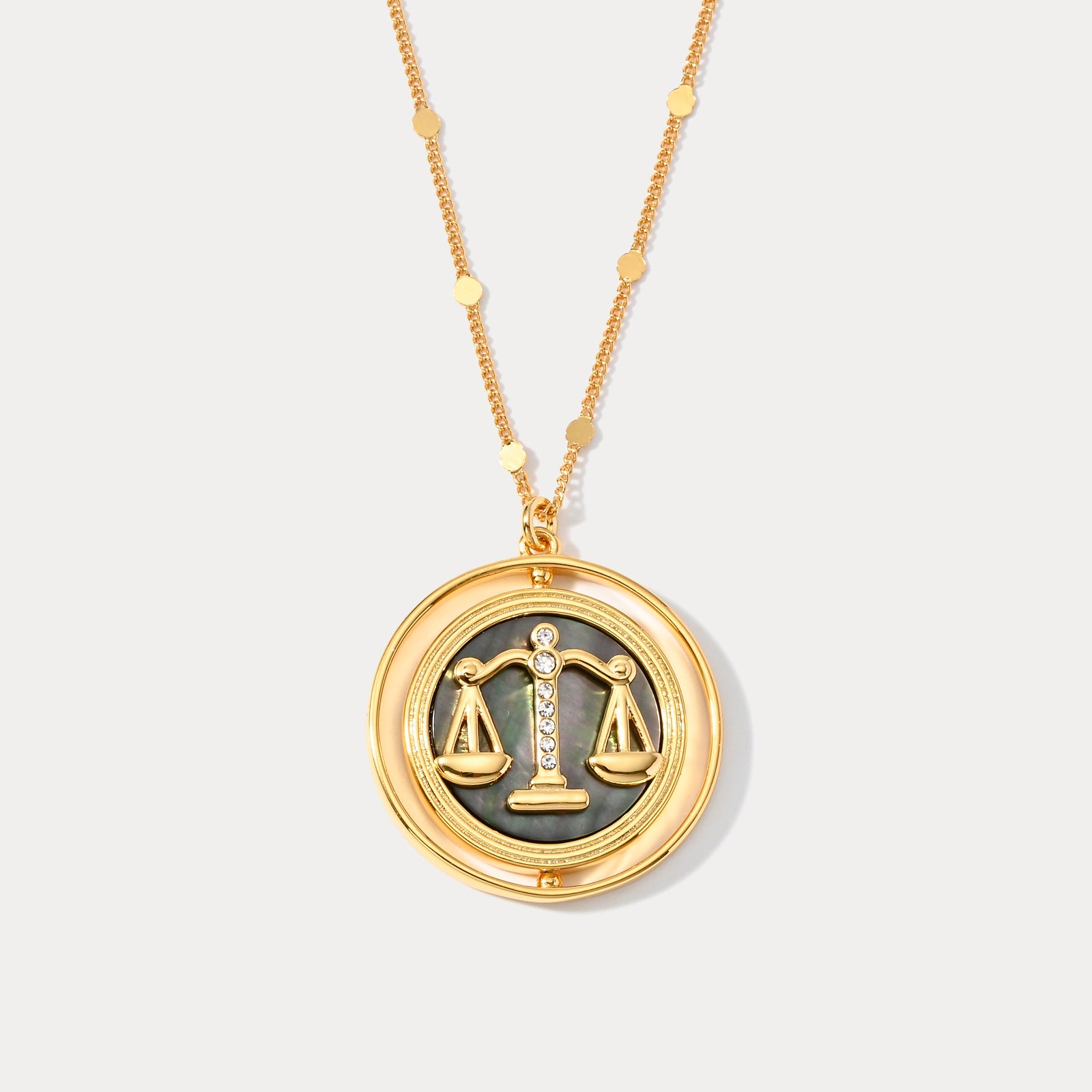 Selenichast Golden Libra Zodiac Necklace