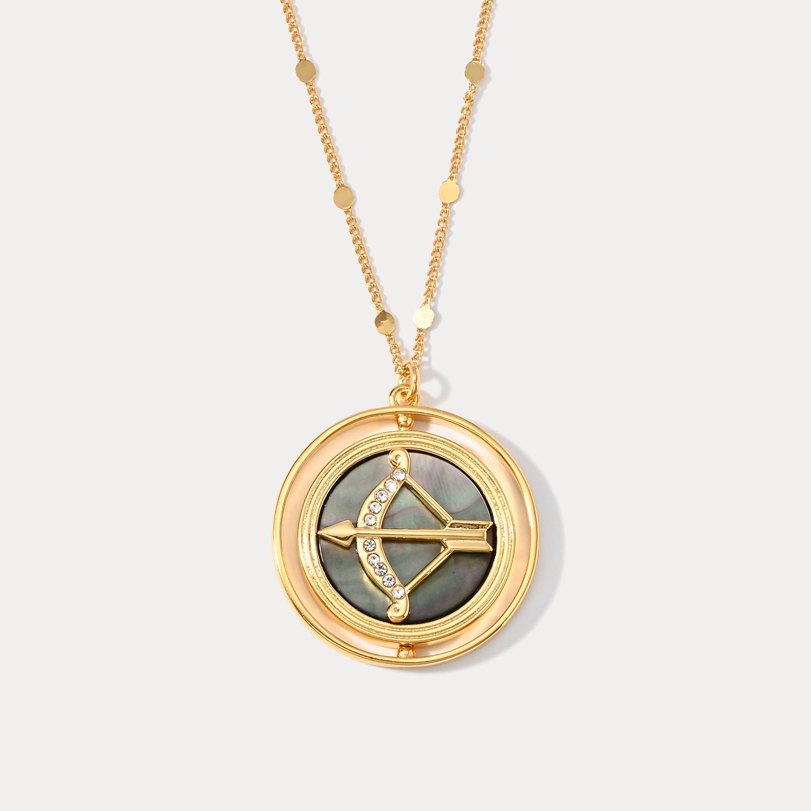 Abalone Sign Abalone Golden Sagittarius Zodiac Necklace | Zodiac Necklace | Zodiac ...