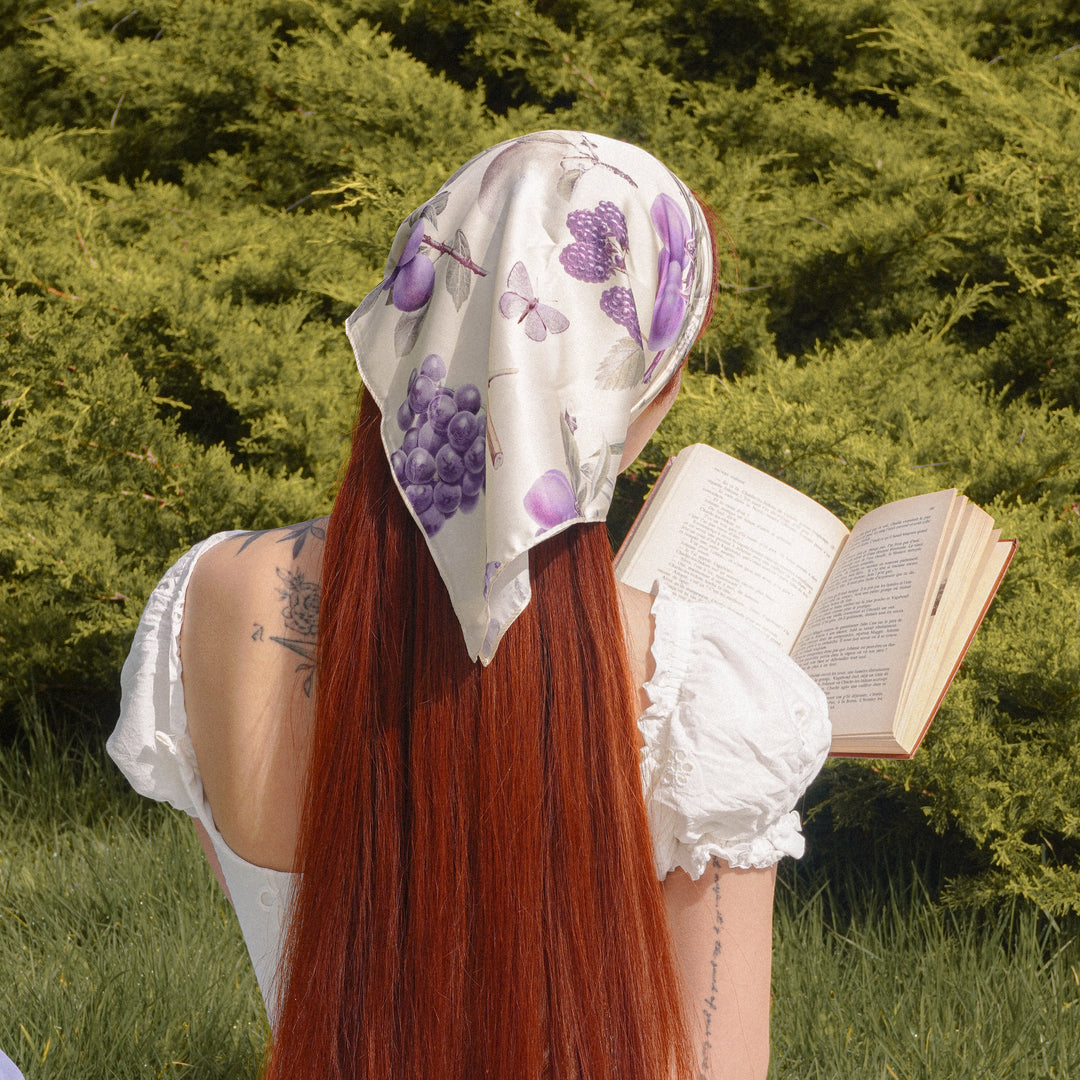 Selenichast Purple Fruit Square Scarf 