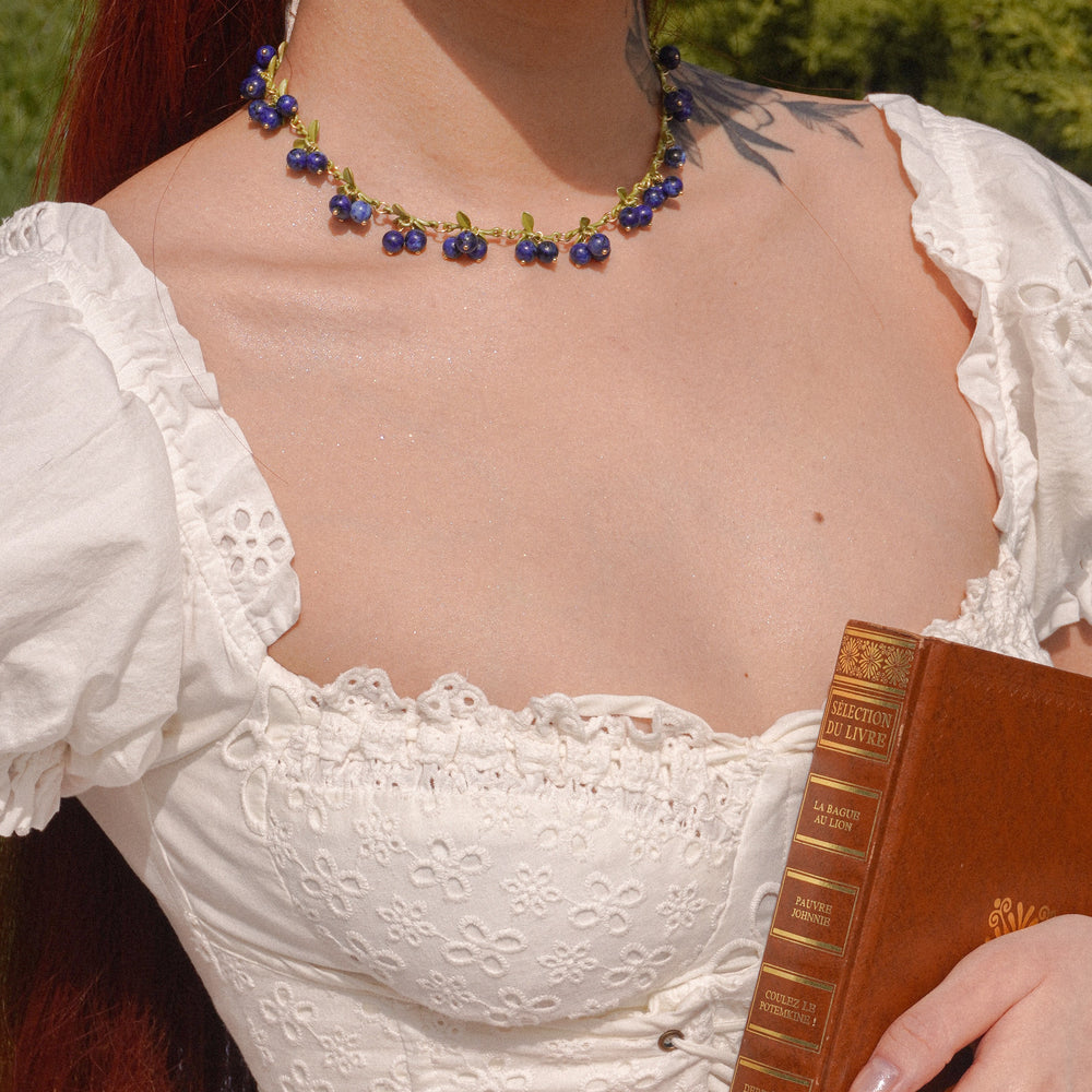 Selenichast Blueberry Necklace Summer Jewelry