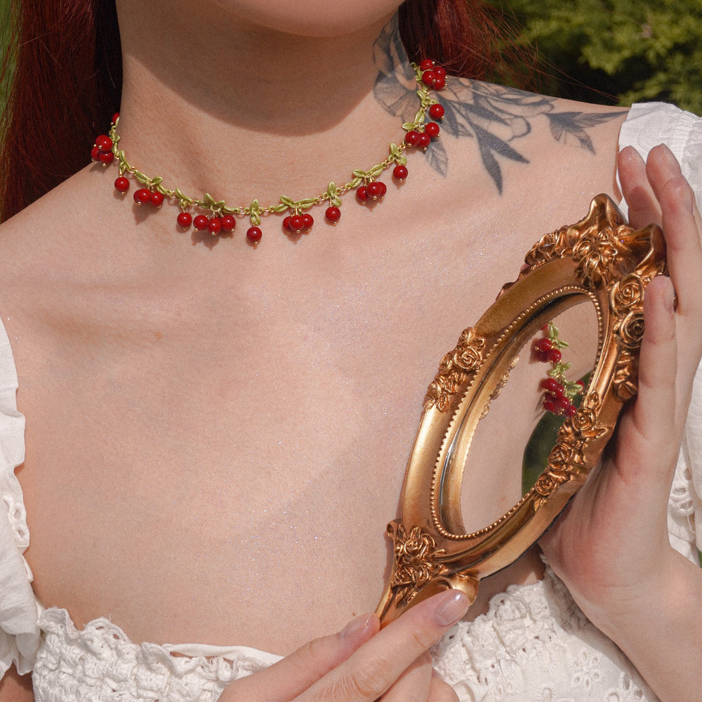 Selenichast Cranberry Necklace Summer Jewelry