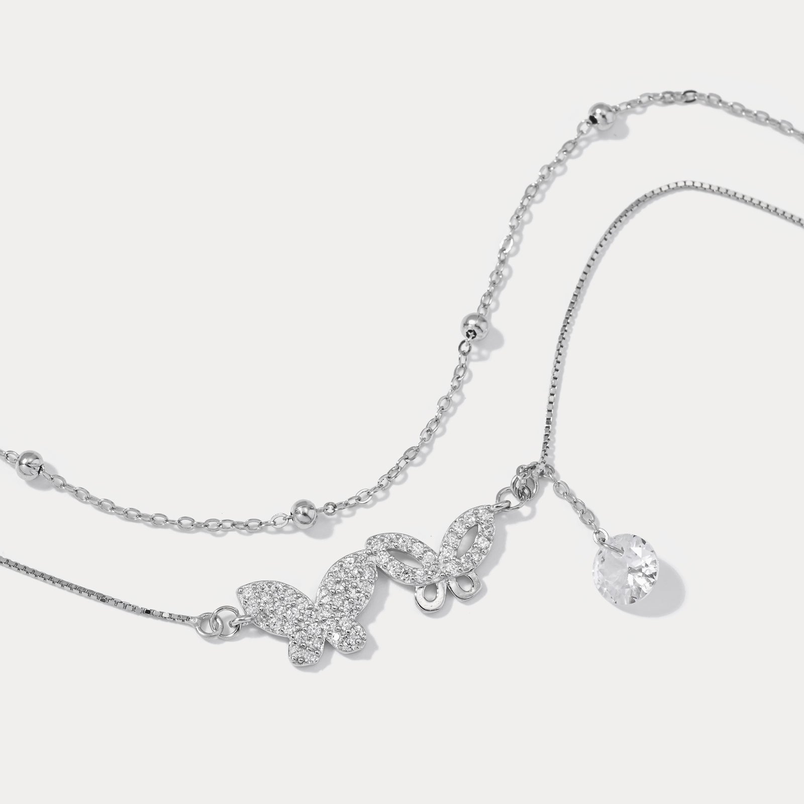 Caviglia a farfalla multi -strato in argento sterling