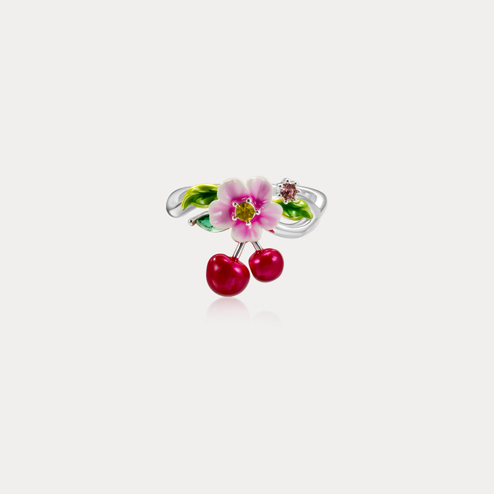 Silver Cherry Ring