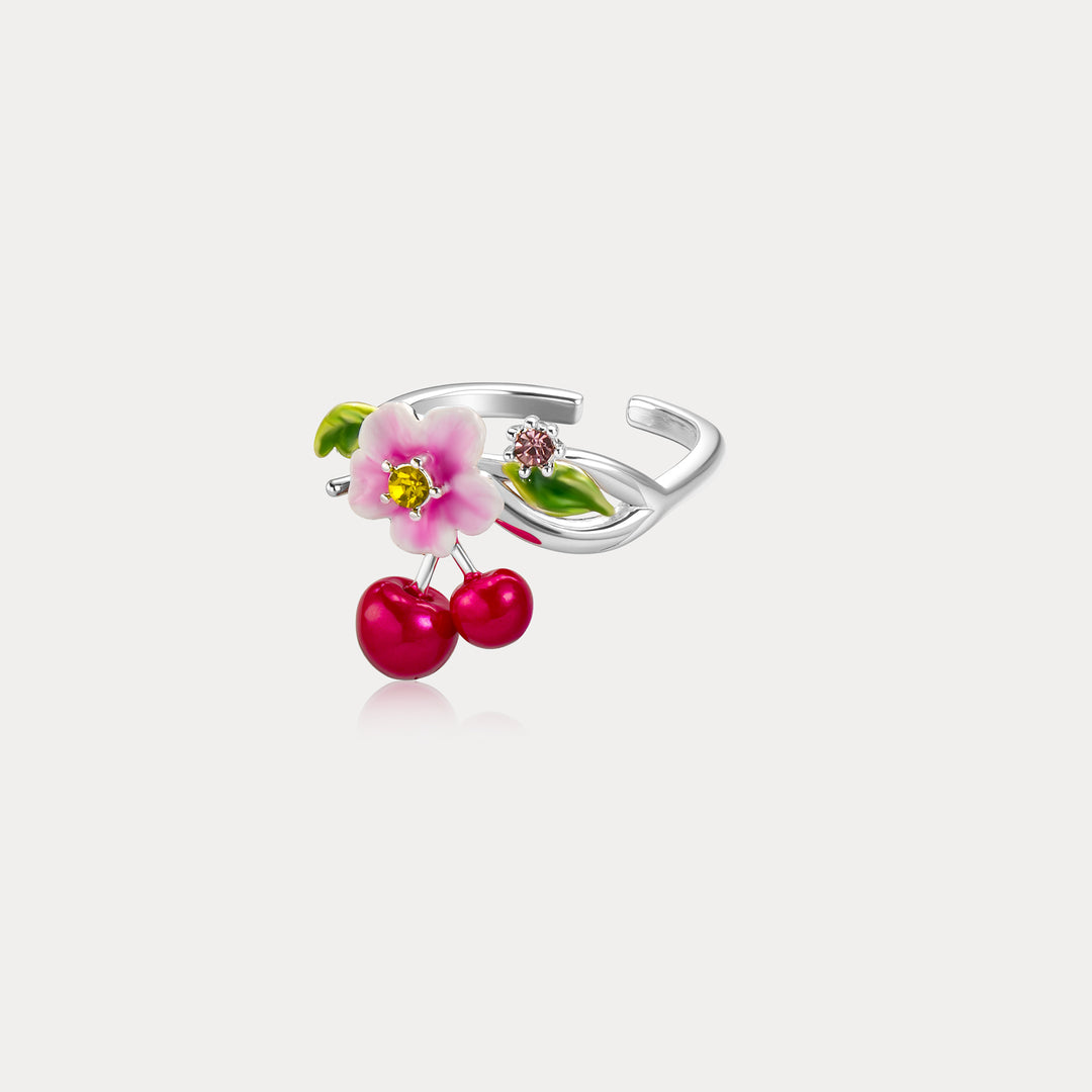Silver Cherry Ring