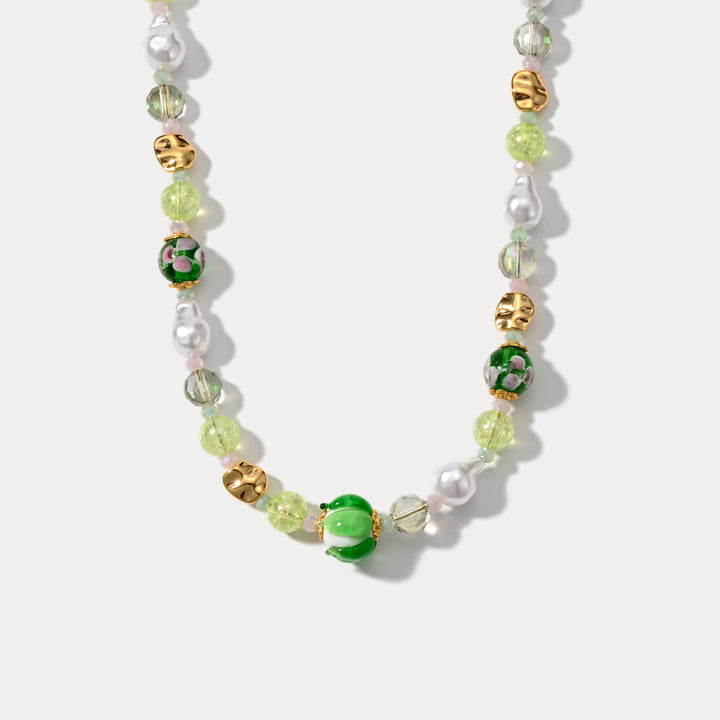 Selenichast Lotus Pearl Beaded Necklace