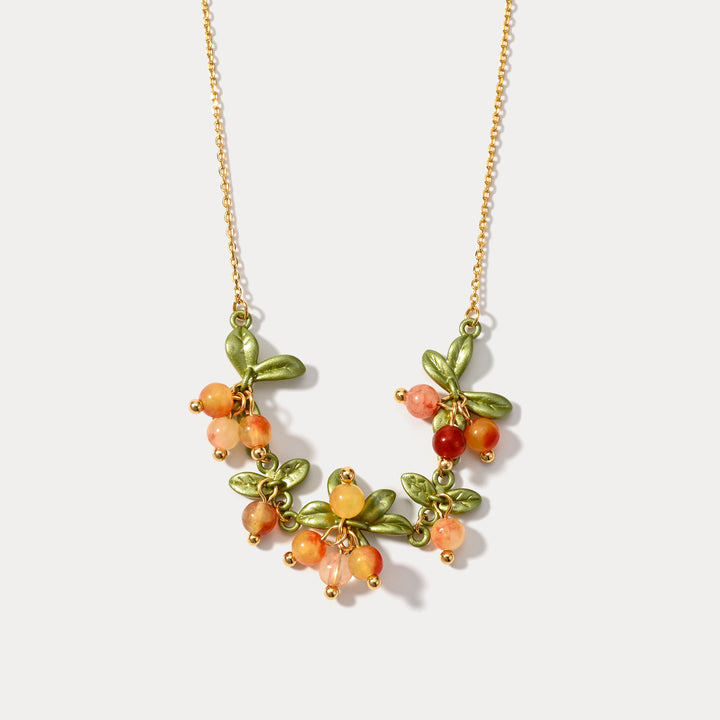 Selenichast Orange Berry Necklace