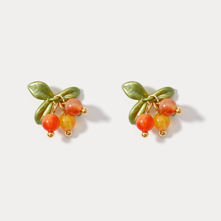Selenichast Orange Berry Earrings