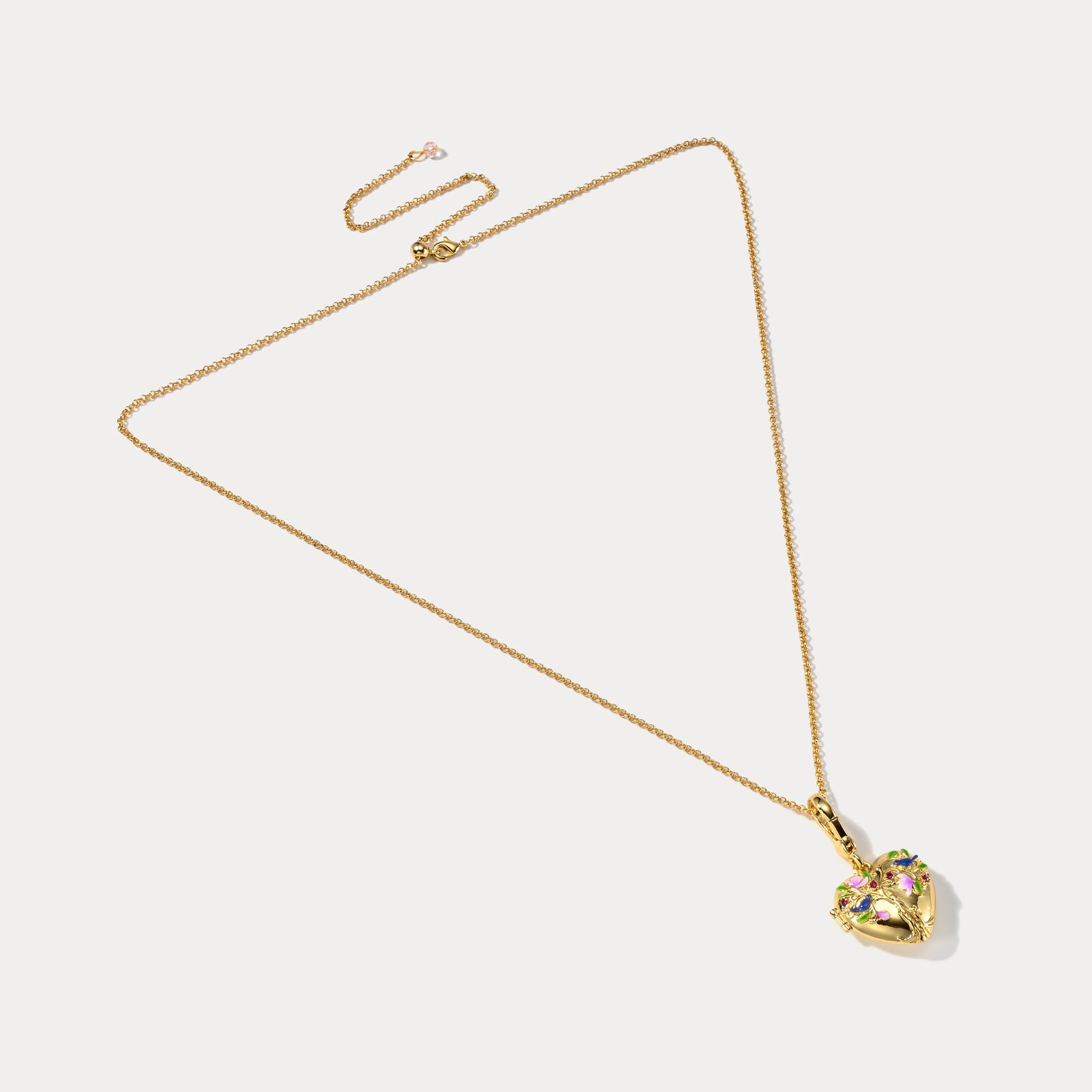 Selenichast Tree of Life Heart Locket Necklace