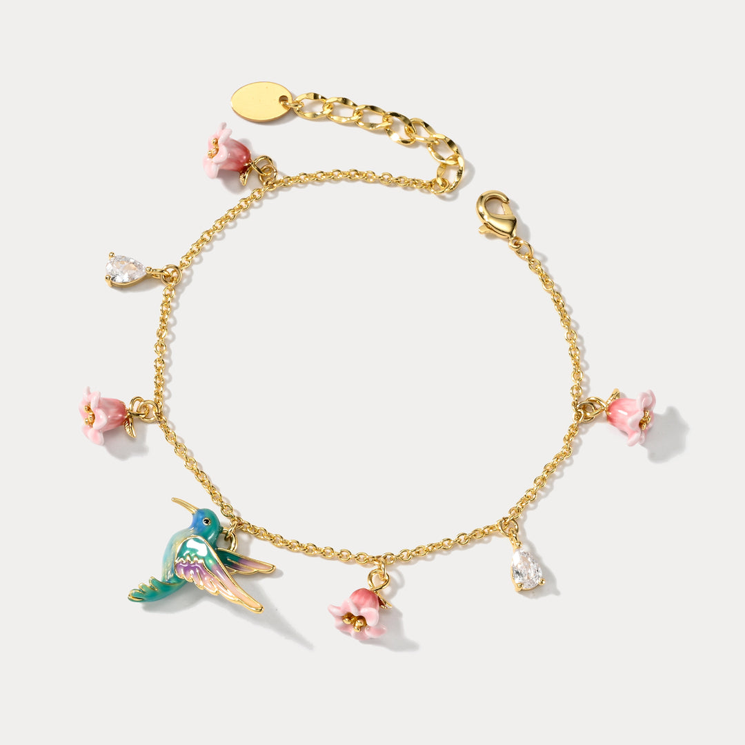 Hummingbird Flower Bracelet