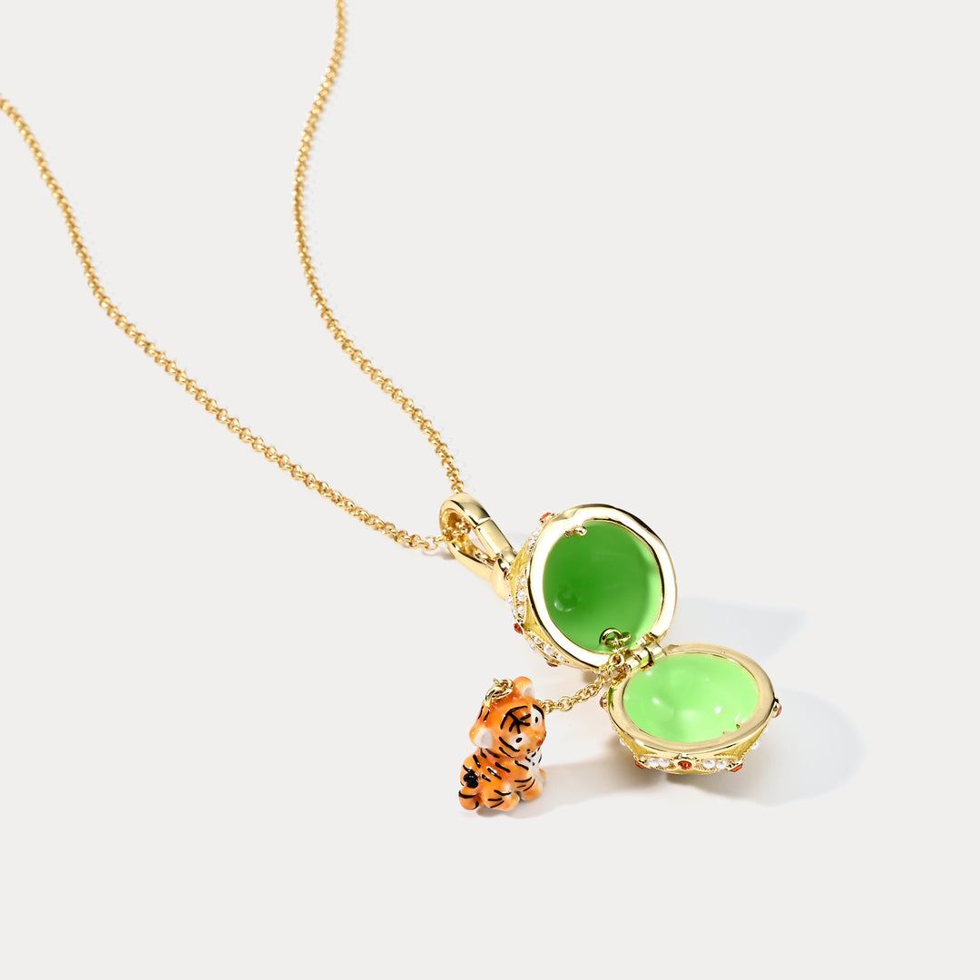 Tiger Locket Necklace