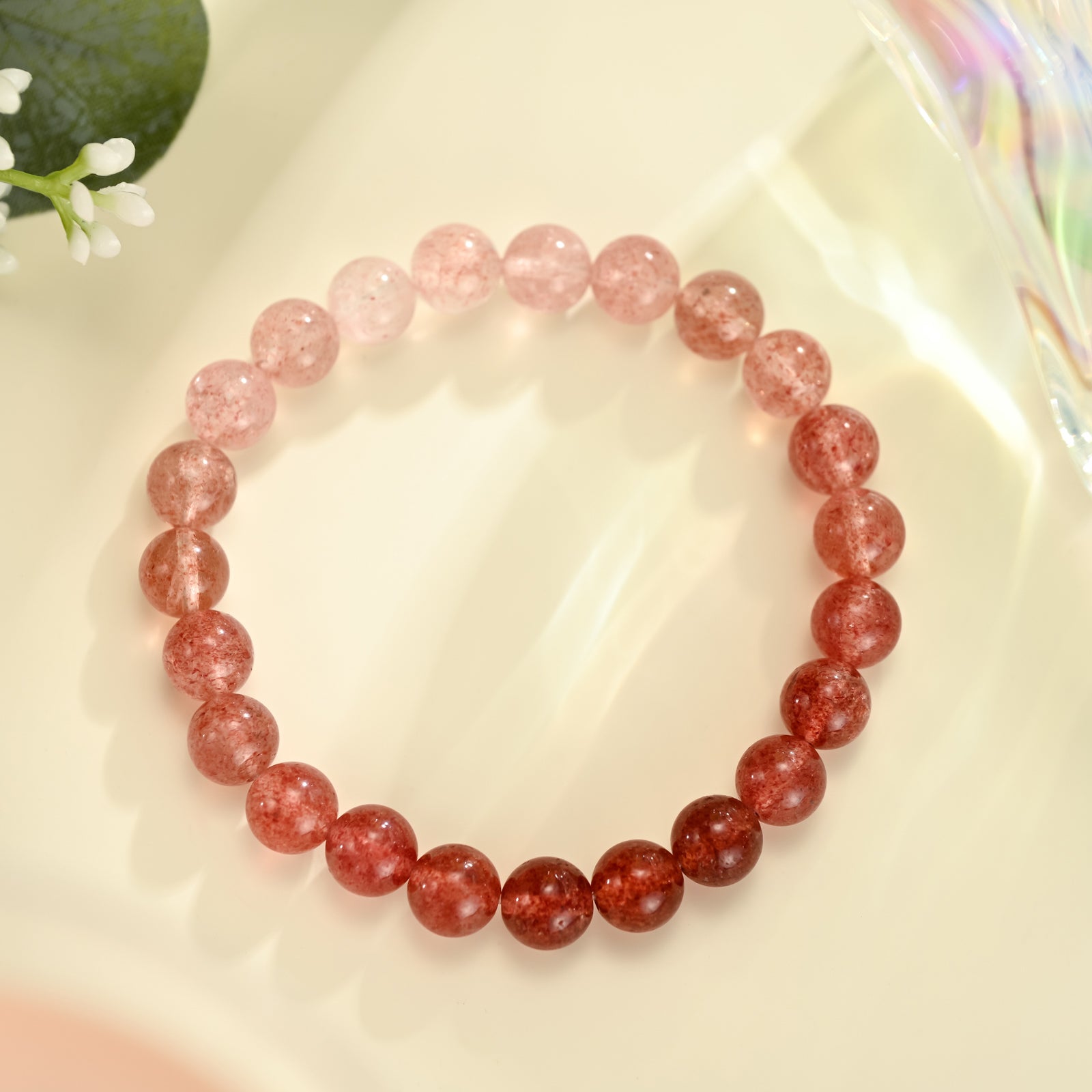 Natural Strawberry Quartz Bracelet Beaded Jewelry For Women Quartz natural-strawberry-quartz-bracelet-beaded-jewelry-for-women-quartz