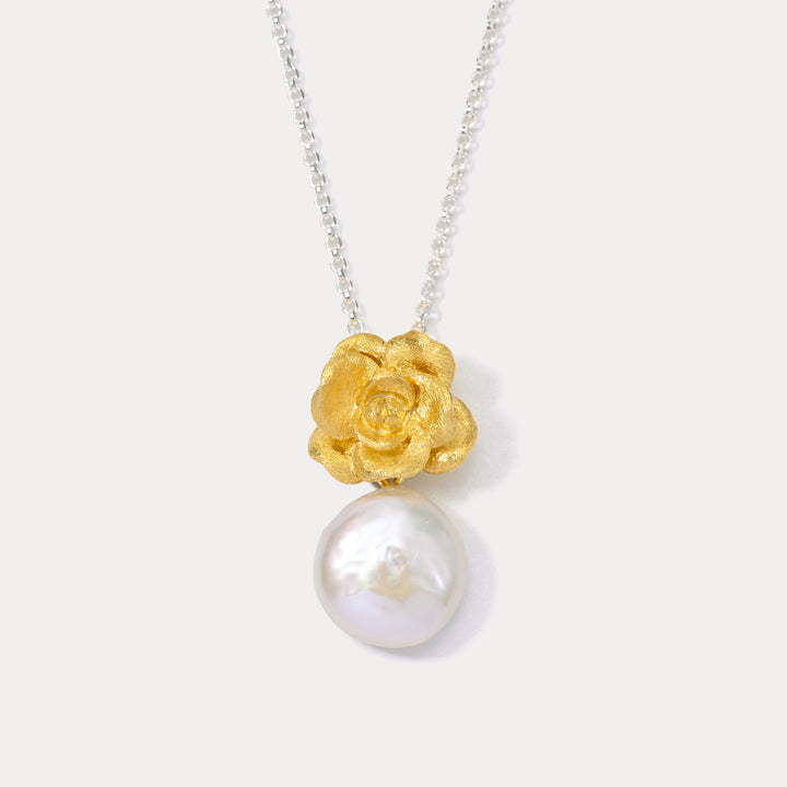 Selenichast Gold Camellia Necklace