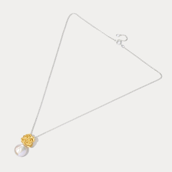 Selenichast Gold Camellia Necklace