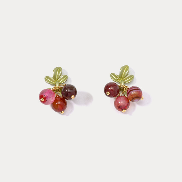 Cranberry Stud Earrings