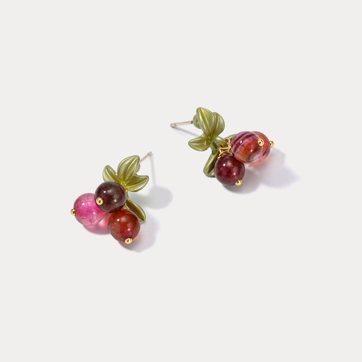 Cranberry Stud Earrings