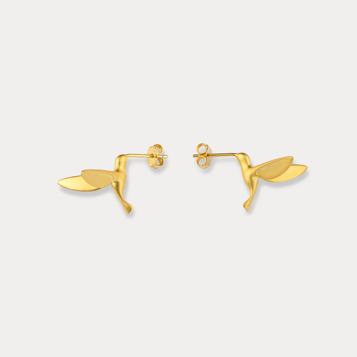 Selenichast Gold Hummingbird Earrings