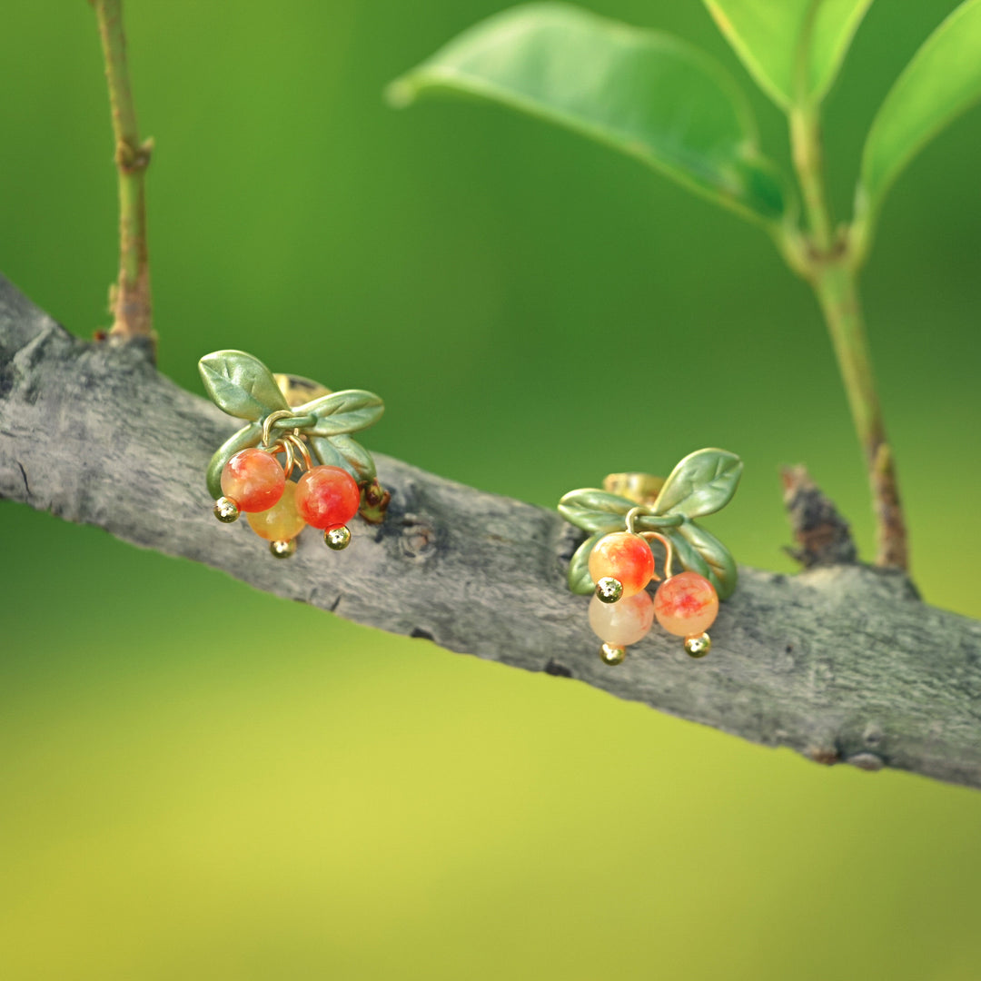 Orange Berry Earrings
