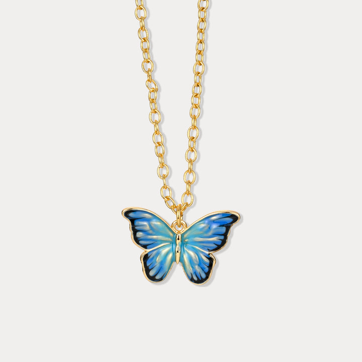 Selenichast Blue Butterfly Necklace