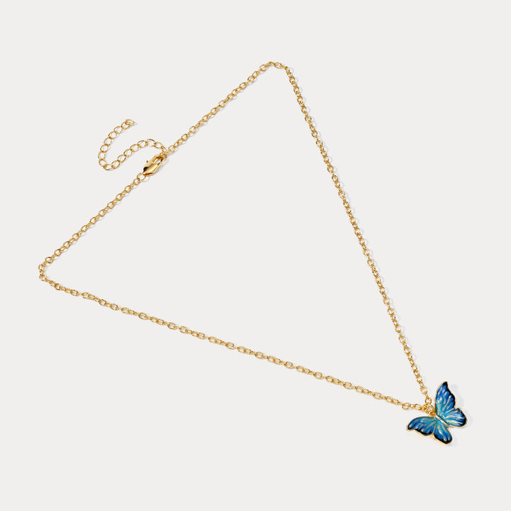 Selenichast Blue Butterfly Necklace