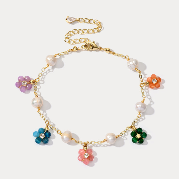 Colorful Flowers Pearl Bracelet