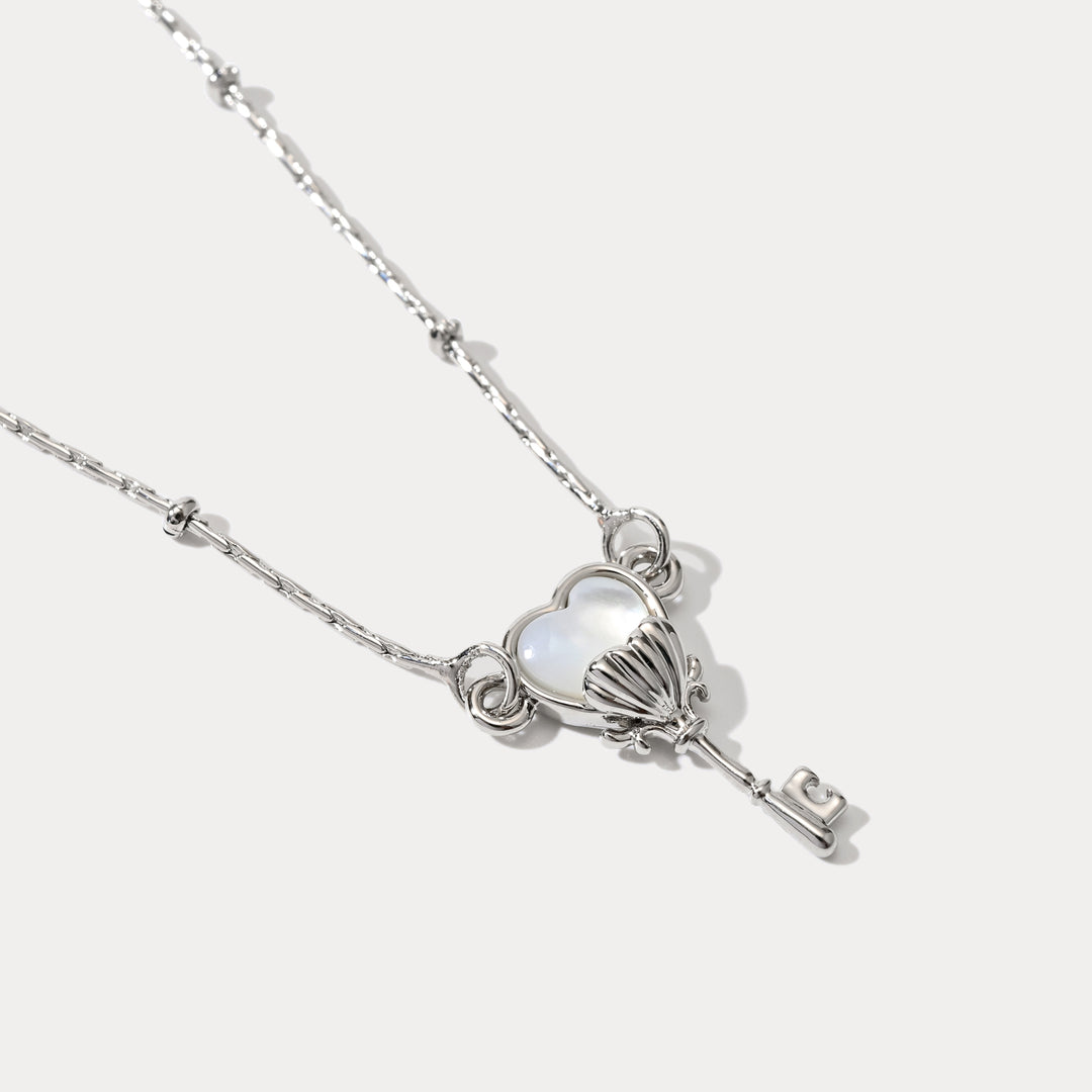 Key of the Heart Silver Necklace