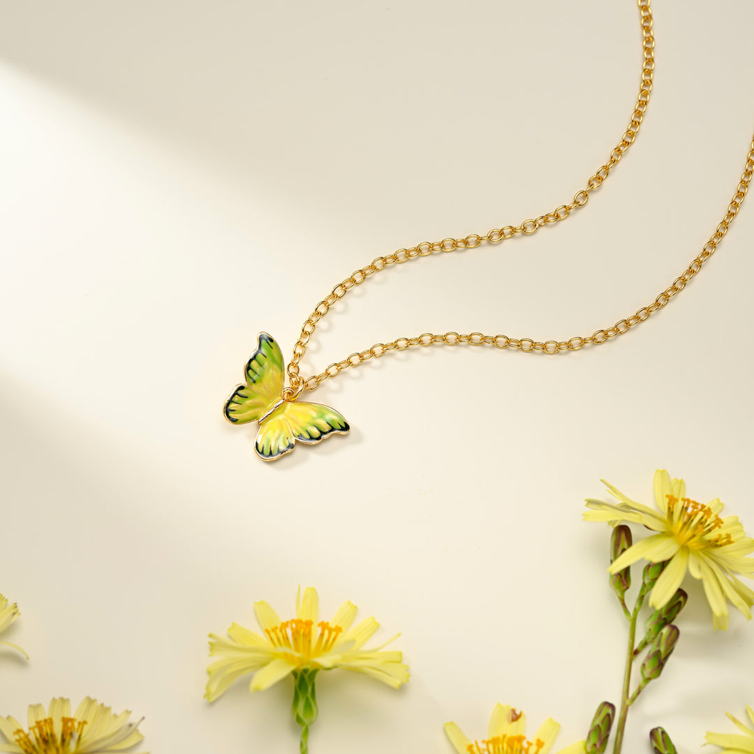 Yellow Butterfly Necklace