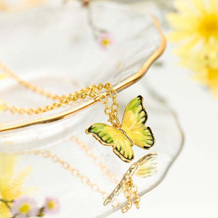 Yellow Butterfly Necklace