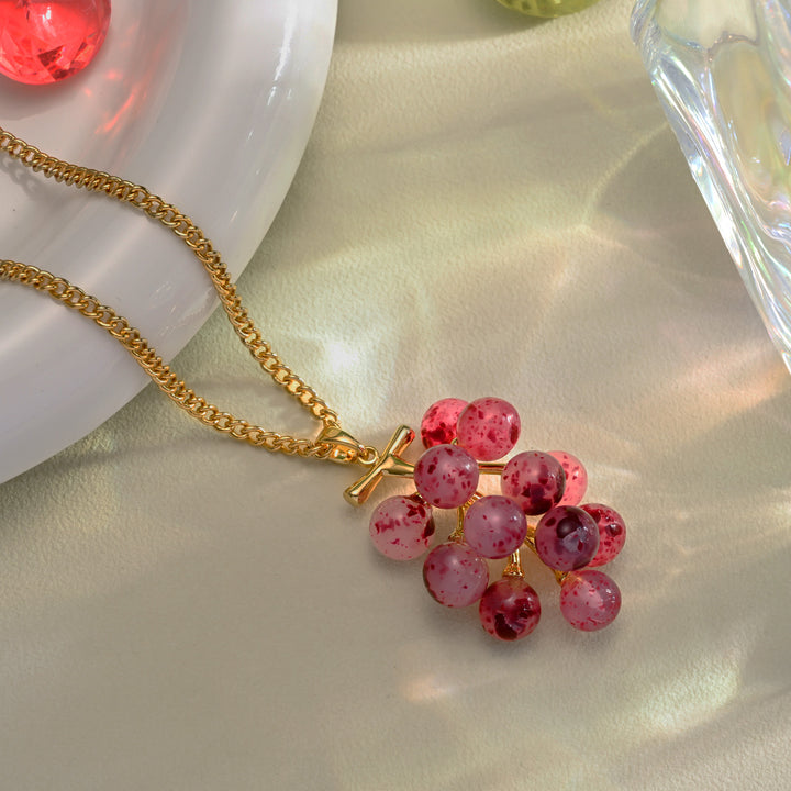 Purple Berry Pendant Necklace