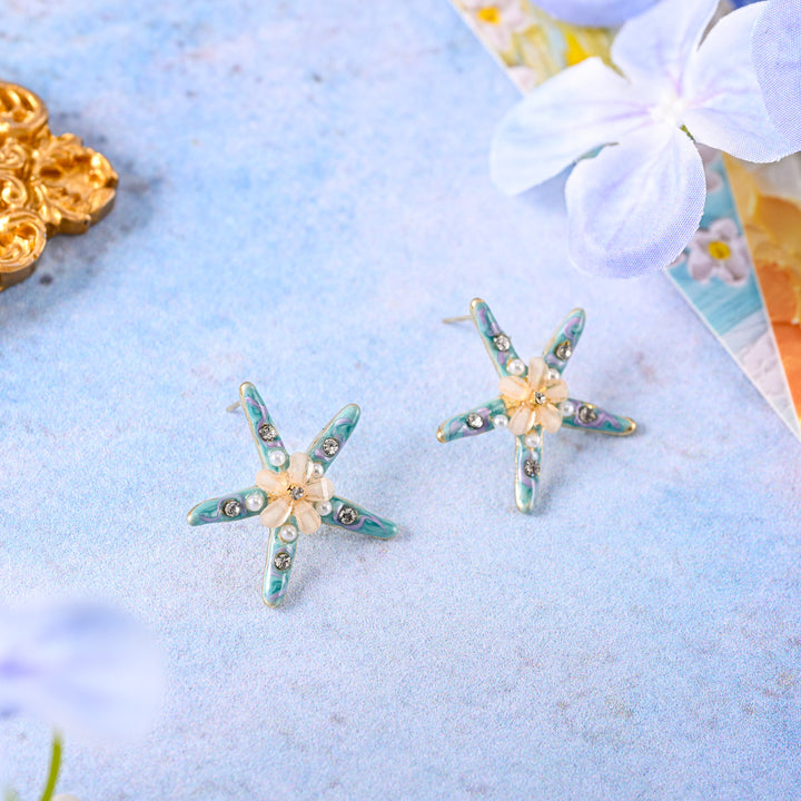 Ocean Starfish Flower Earrings