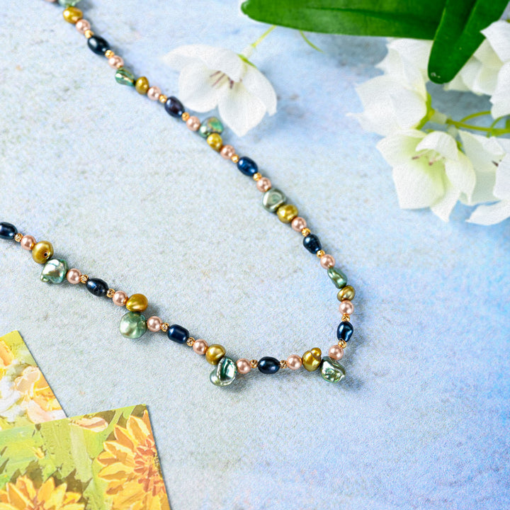 Boho Colorful Pearl Beaded Necklace