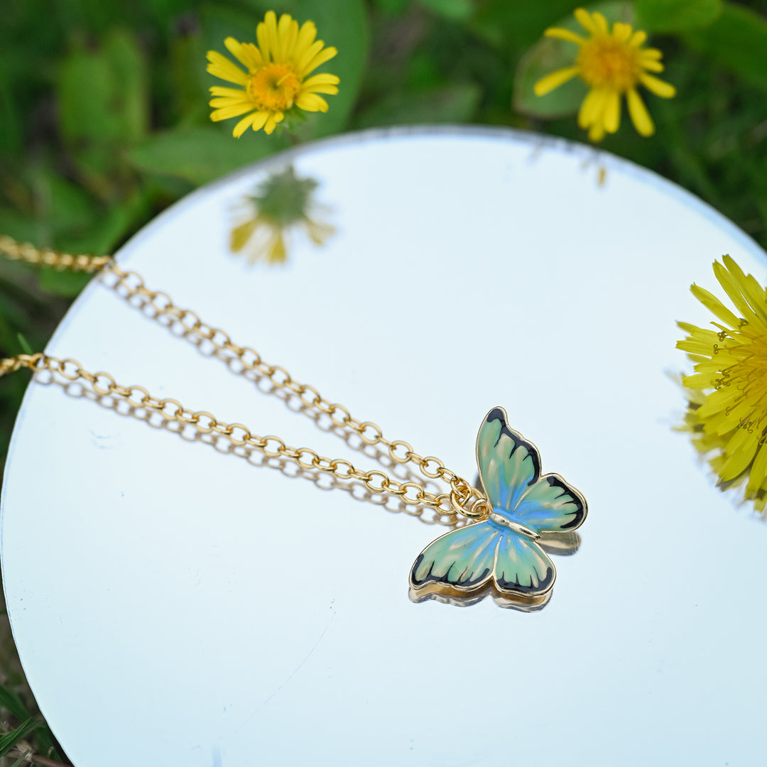 Selenichast Green Butterfly Necklace