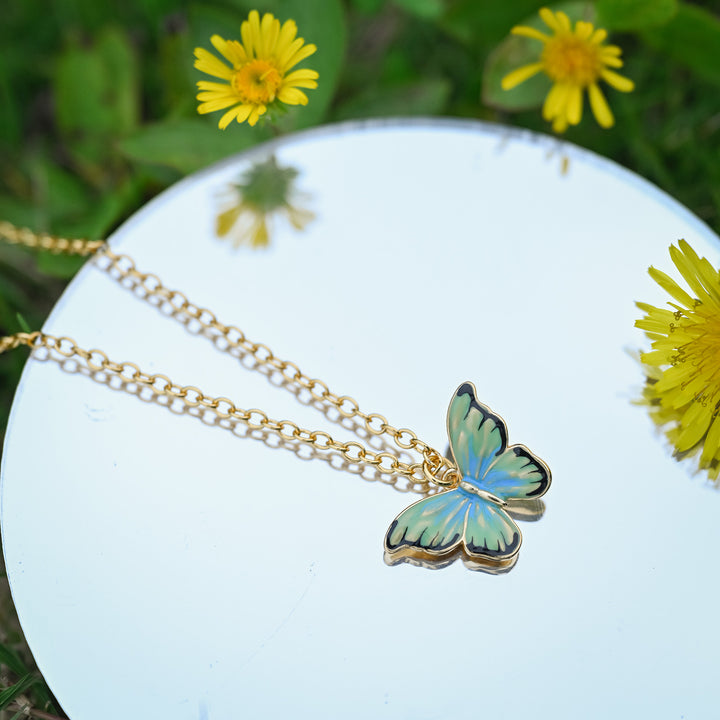 Selenichast Green Butterfly Necklace