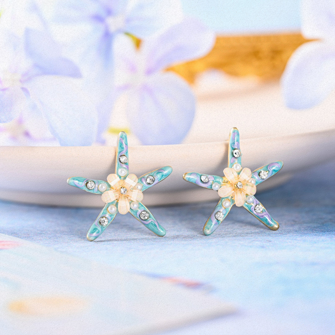 Ocean Starfish Flower Earrings