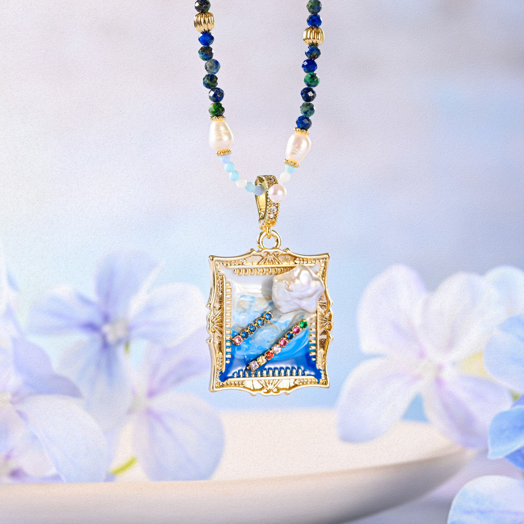 Ocean Portrait Pendant Necklace