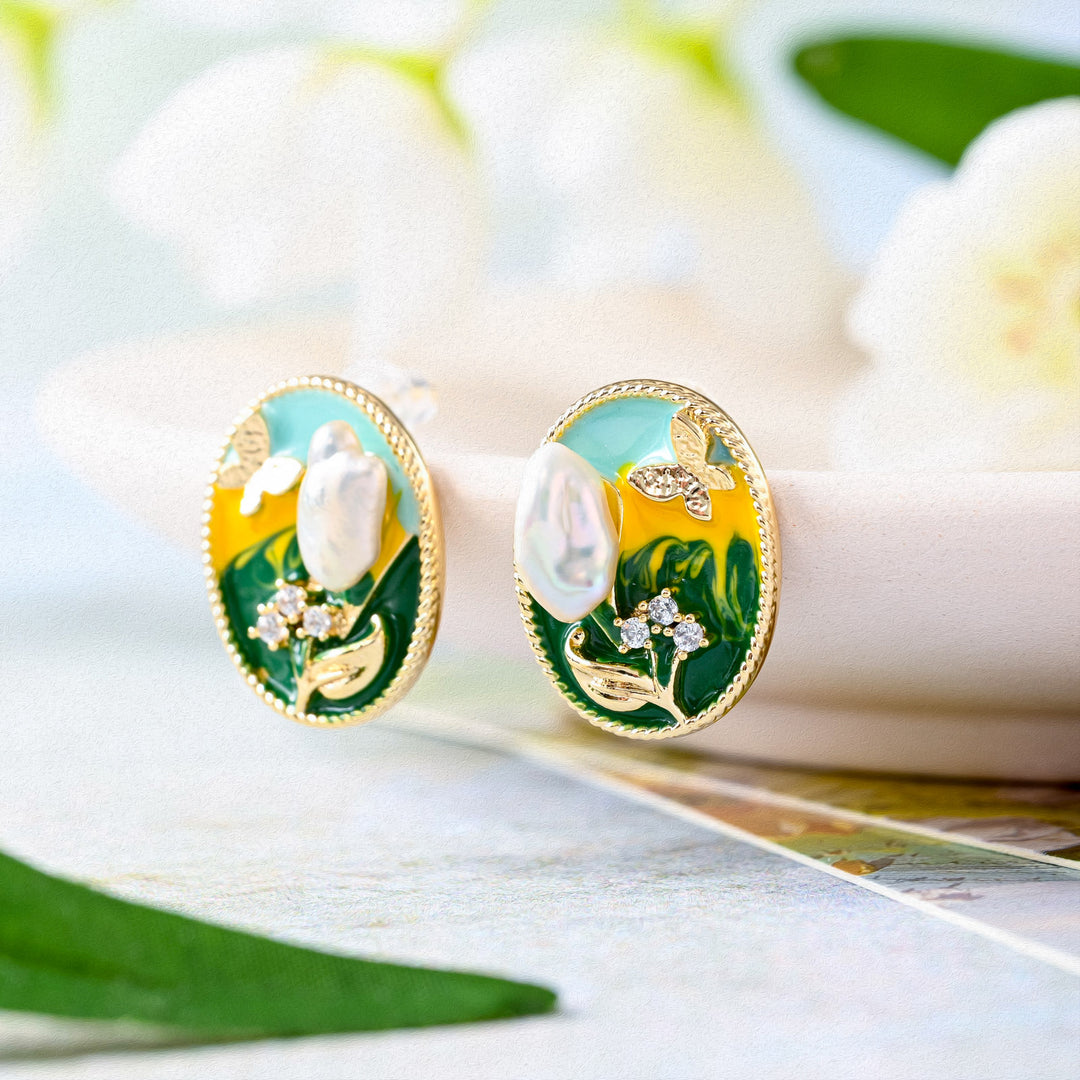 Pearl Garden Stud Earrings