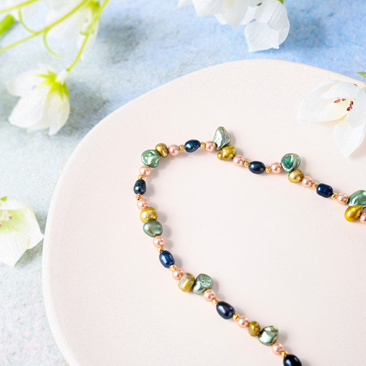 Boho Colorful Pearl Beaded Necklace