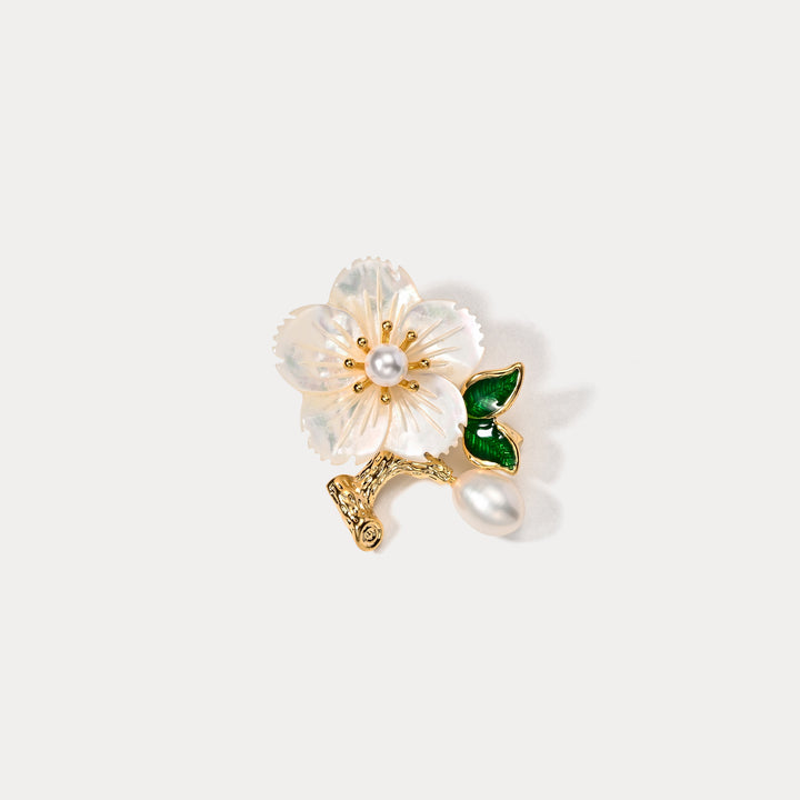 Shell Flower Brooch